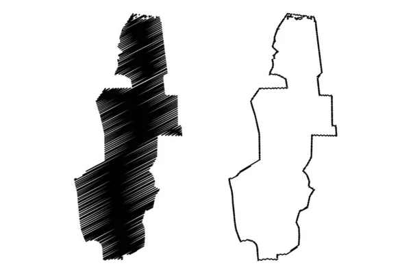 萨瓦尔市 孟加拉人民共和国 达卡分部 地图矢量图解 速写草图萨瓦尔市地图 — 图库矢量图片