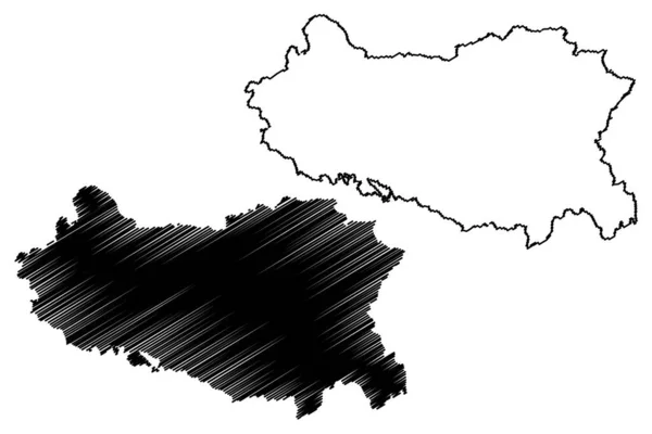 Handan City People Republic China Hebei Province Map Vector Illustration — Stock Vector