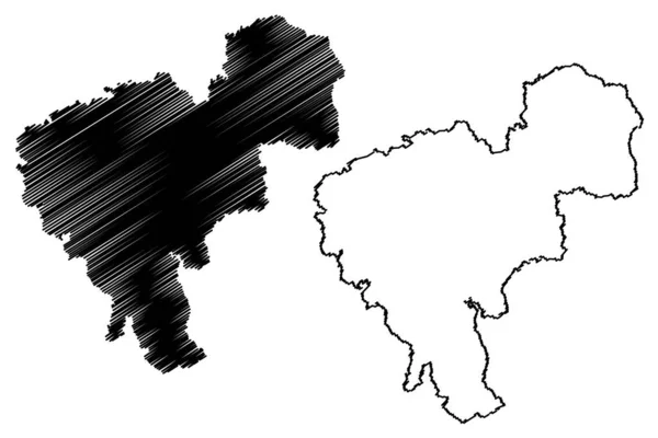 Changchun City République Populaire Chine Province Jilin Illustration Vectorielle Carte — Image vectorielle