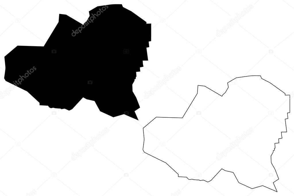 Homs City (Syrian Arab Republic, Syria, Homs Governorate) map vector illustration, scribble sketch City of Emesa map