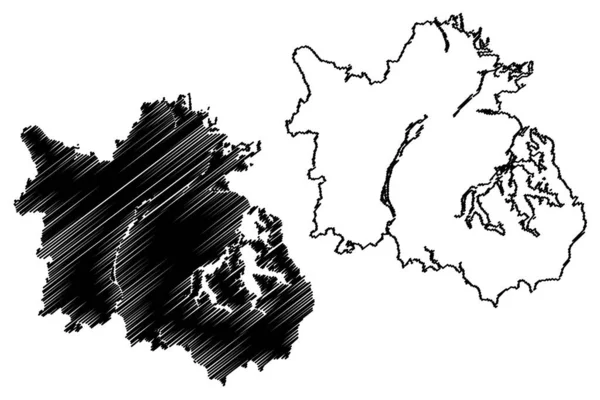 Nanchang City Repubblica Popolare Cinese Provincia Jiangxi Mappa Vettoriale Illustrazione — Vettoriale Stock