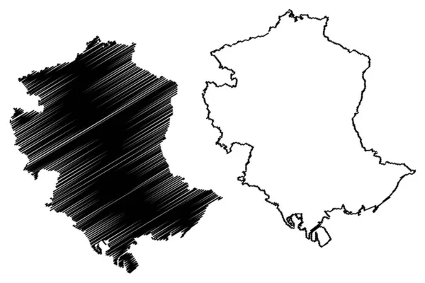 Tangshan City República Popular China Província Hebei Mapa Ilustração Vetorial —  Vetores de Stock