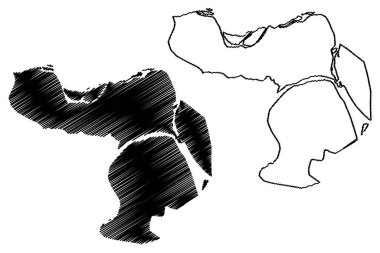 Allahabad Şehri (Hindistan Cumhuriyeti, Uttar Pradesh State) harita vektör ilüstrasyonu, çizim şehri Prayagraj, Illahabad veya Prayag haritası