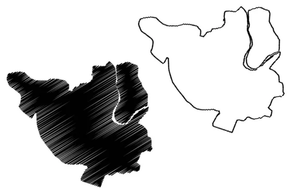 アグラ市 インド共和国 ウッタル プラデーシュ州 地図ベクトル図 スケッチブック アグラバナ市地図 — ストックベクタ