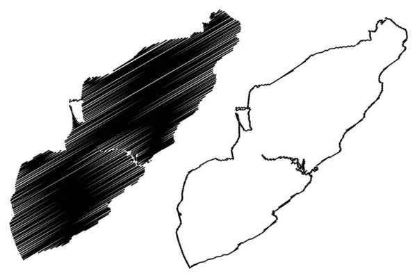 Visakhapatnam City Republic India Andhra Pradesh State Mapa Vector Illustration — Archivo Imágenes Vectoriales