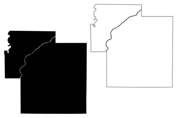 Carroll County Indiana County United States America Usa Map Vector — стоковий вектор