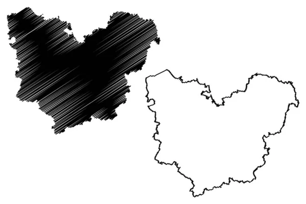 Векторная Иллюстрация Карты Департамента Франция Французская Республика Регион Нормандия Начертательный — стоковый вектор