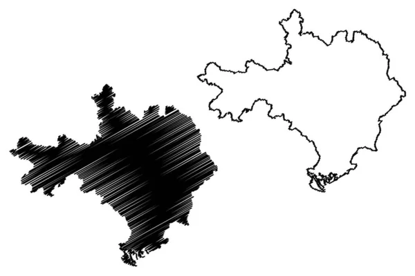 ガード部 フランス フランス共和国 オクシタニー地方 地図ベクトル図 スケッチブック Gard Map — ストックベクタ
