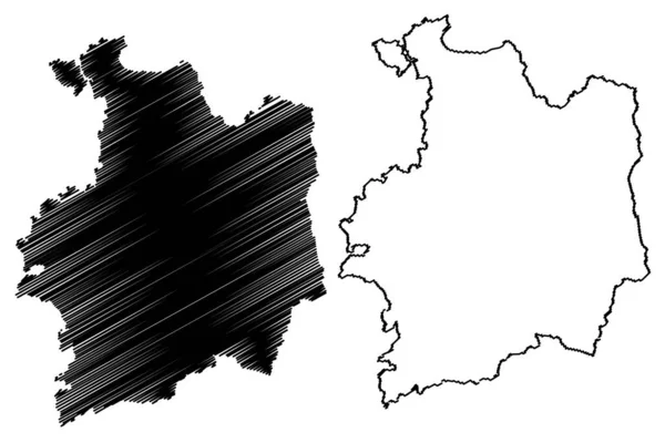Карта Департамента Илле Вилен Франция Французская Республика Бретань Бретань Векторная — стоковый вектор