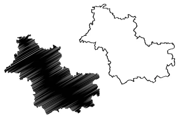 Loir Cher省 法兰西共和国 Centre Val Loire地区 地图矢量图解 草写Loir Cher地图 — 图库矢量图片