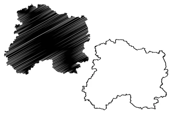 马恩省 法兰西共和国 大东部地区 地图矢量图解 速写草图马恩地图 — 图库矢量图片