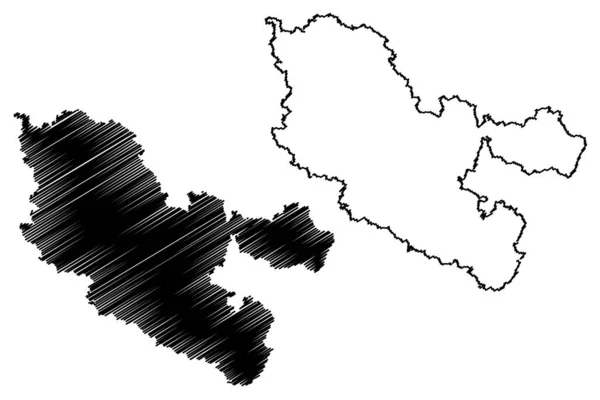 Moselle Department France French Republic Grand Est Region Mapa Vector — Archivo Imágenes Vectoriales