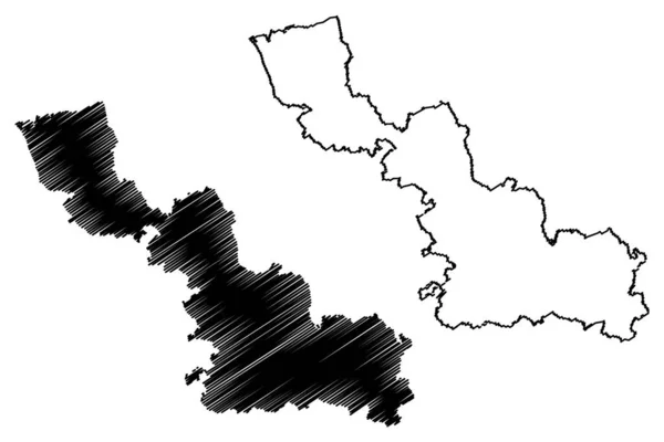 北部省 法兰西共和国 上法兰西地区 地图矢量图解 速写草图 — 图库矢量图片