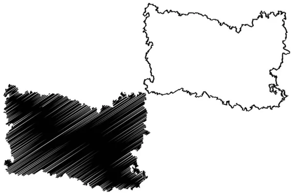 Departamento Oise França República Francesa Região Hauts France Mapa Ilustração — Vetor de Stock