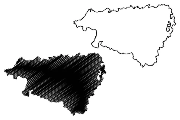 Pyrenees Atlantiques Department Francie Francouzská Republika Nouvelle Aquitaine Region Mapa — Stockový vektor