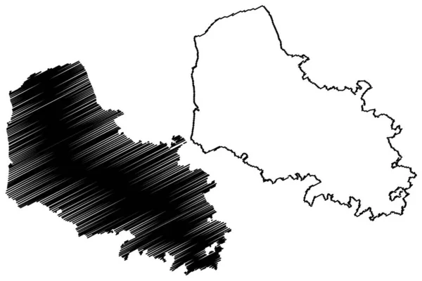 カレー県 フランス フランス共和国 オート フランス地域 地図ベクトル図 スケッチブックパス カレー県地図 — ストックベクタ