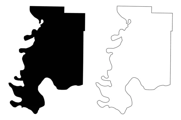 Posey County Indiana County United States America Usa Map Vector — стоковий вектор
