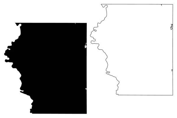 Sullivan County Indiana County United States America Usa Mapa Vector — Vector de stock
