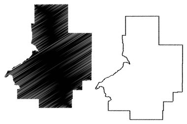 Butte County, Idaho (ABD eyaleti, ABD, ABD, ABD) harita vektör çizimi, çizim çizimi Butte haritası