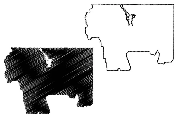 Ÿou County Idaho Usa Usa Usa Karta Vektor Illustration Klottrad — Stock vektor