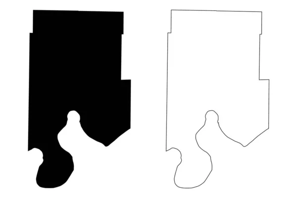 Vanderburgh County Indiana 미국군 Map Vector Illustration Scribble Sketch Vanderburgh — 스톡 벡터