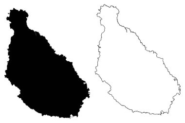 Santiago adası (Cabo Verde Cumhuriyeti, Cape Verde, takımada) harita vektör çizimi, Santiago haritasını çiz