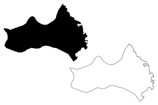 サンドミニコ自治体 ヴェルデ共和国 コンシェルホス カーボベルデ サンティアゴ島 地図ベクトル図 スケッチサンドミニコ地図 — ストックベクタ