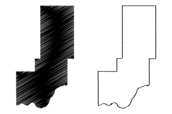 爱达荷州Minidoka县 地图矢量图解 抄写草图Minidoka地图 — 图库矢量图片