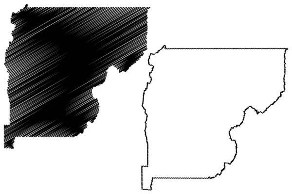 爱达荷州山谷县 地图矢量图解 速写长谷地图 — 图库矢量图片