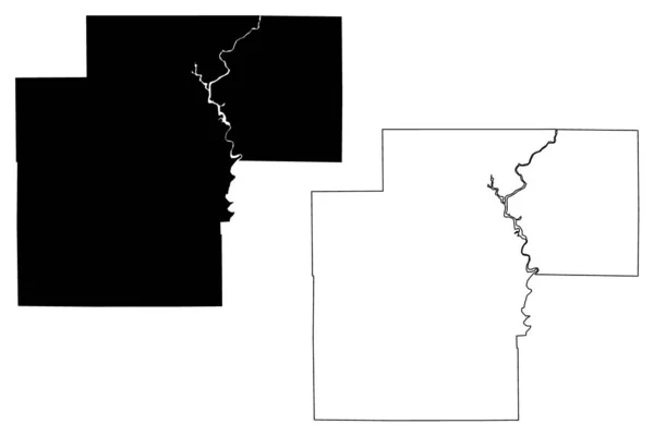 White County Indiana County United States America Usa Mapa Vector — Vector de stock