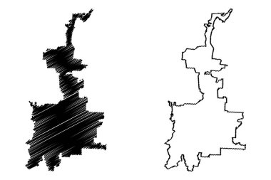 Medan Şehri (Endonezya Cumhuriyeti, Sumatra Adası) harita vektör illüstrasyonu, çizim şehri Medan haritası