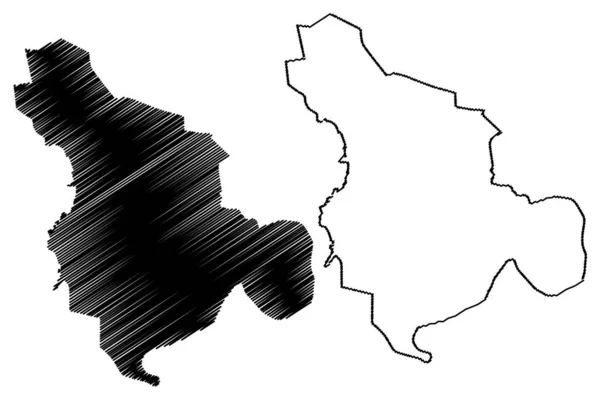 Isfahan Miasto Islamska Republika Iranu Persja Prowincja Isfahan Mapa Wektor — Wektor stockowy