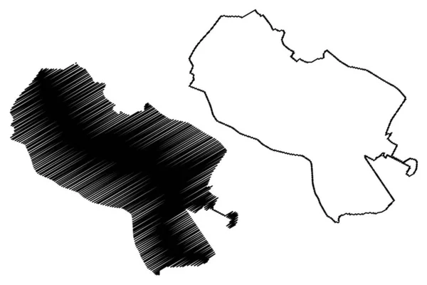 Mashhad City República Islâmica Irã Pérsia Província Razavi Khorasan Mapa — Vetor de Stock