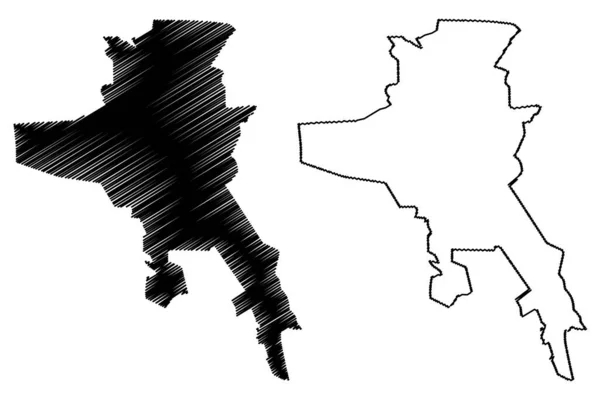 Rasht City Исламская Республика Иран Персия Провинция Гилан Map Vector — стоковый вектор