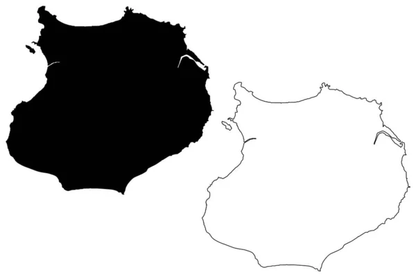 ボアビスタ自治体 ヴェルデ共和国 コンシェルホス カーボベルデ ボアビスタ島 地図ベクトル図 スクリブル スケッチボアビスタ地図 — ストックベクタ