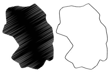 Kerkuk Şehri (Irak Cumhuriyeti, Kerkuk Valiliği) harita vektör çizimi, çizim şeması Kerkuk haritası