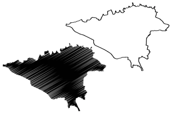 Ciudad Teherán República Islámica Irán Persia Capital Mapa Vector Ilustración — Archivo Imágenes Vectoriales