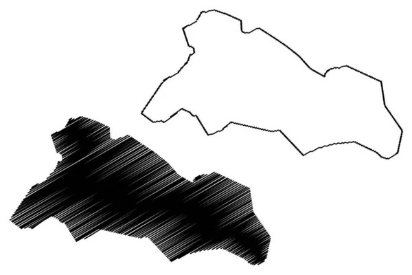 Täbris Islamische Republik Iran Persien Provinz Ostaserbaidschan Kartenvektorillustration Kritzelskizze Täbris — Stockvektor