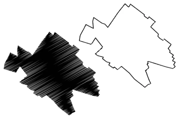 Yazd City República Islâmica Irã Pérsia Província Yazd Mapa Ilustração — Vetor de Stock