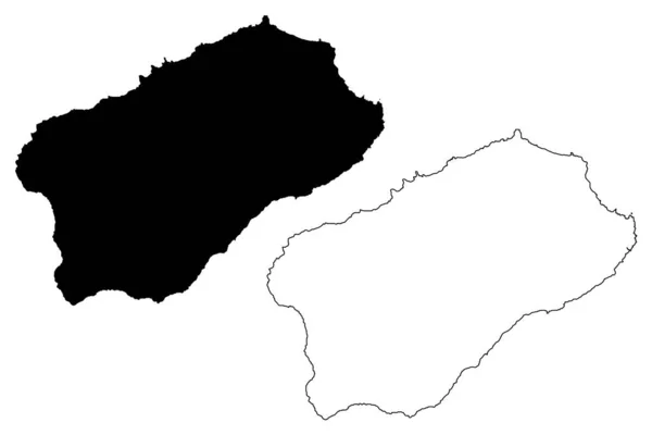 Santo Antao Republiken Cabo Verde Concelhos Kap Verde Skärgård Karta — Stock vektor