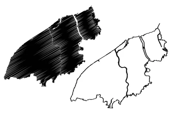 Карта Города Ниигата Штат Япония Островная Страна Регион Чубу Карта — стоковый вектор