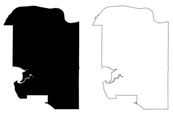 Surrey City Canada British Columbia Province Map Vector Illustration Scribble — Stock Vector