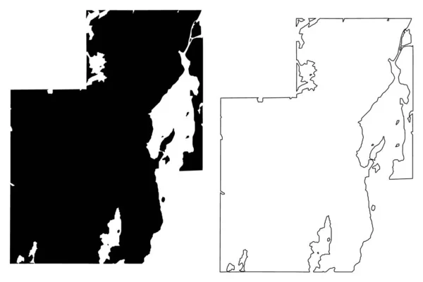 나이프 캐나다 노스웨스트 Scribble Sketch City Yellow Knife Map — 스톡 벡터