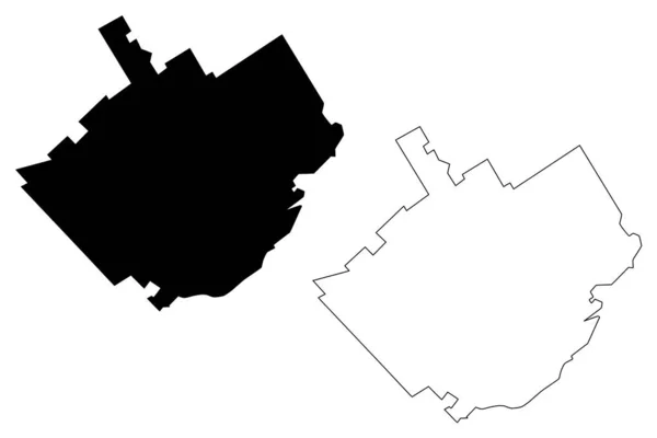 魁北克省魁北克市 加拿大魁北克省 地图矢量图解 速写草图魁北克省市地图 — 图库矢量图片