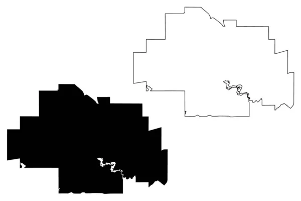 Regina City Canadá Província Saskatchewan Mapa Ilustração Vetorial Esboço Rabiscos — Vetor de Stock