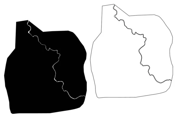 Španělské Město Město Ostrov Jamajka Mapa Vektorová Ilustrace Čmáranice Mapa — Stockový vektor