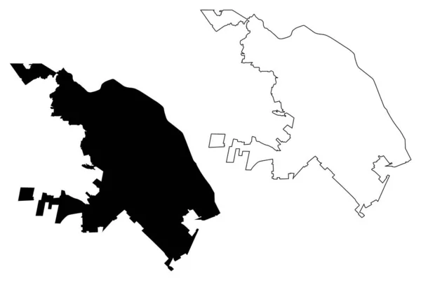 Ciudad Juarez Stad Mexikos Förenta Stater Mexiko Chihuahua Delstat Karta — Stock vektor