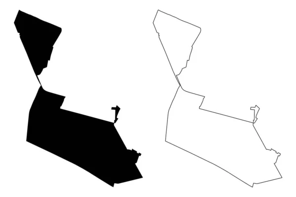 Ciudad Nezahualcoyotl City Stany Zjednoczone Meksyk Mapa Wektor Ilustracja Skecz — Wektor stockowy