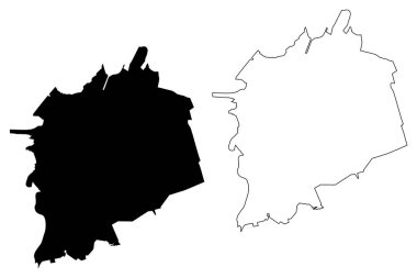 Saltillo Şehri (Meksika Birleşik Devletleri, Meksika, Coahuila Eyaleti) harita vektör çizimi, çizim şehri Saltillo haritası