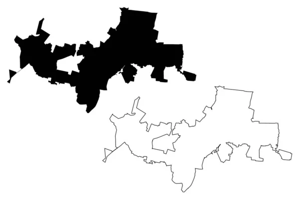 トラケパケ市 メキシコ メキシコ 自由とハリスコ州 地図ベクトル図 スケッチブック サンペドロ市 — ストックベクタ